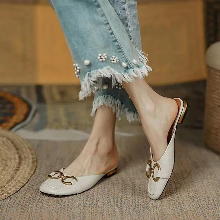 Pauline | Damen Slip-On Sandalen mit Schnallendesign