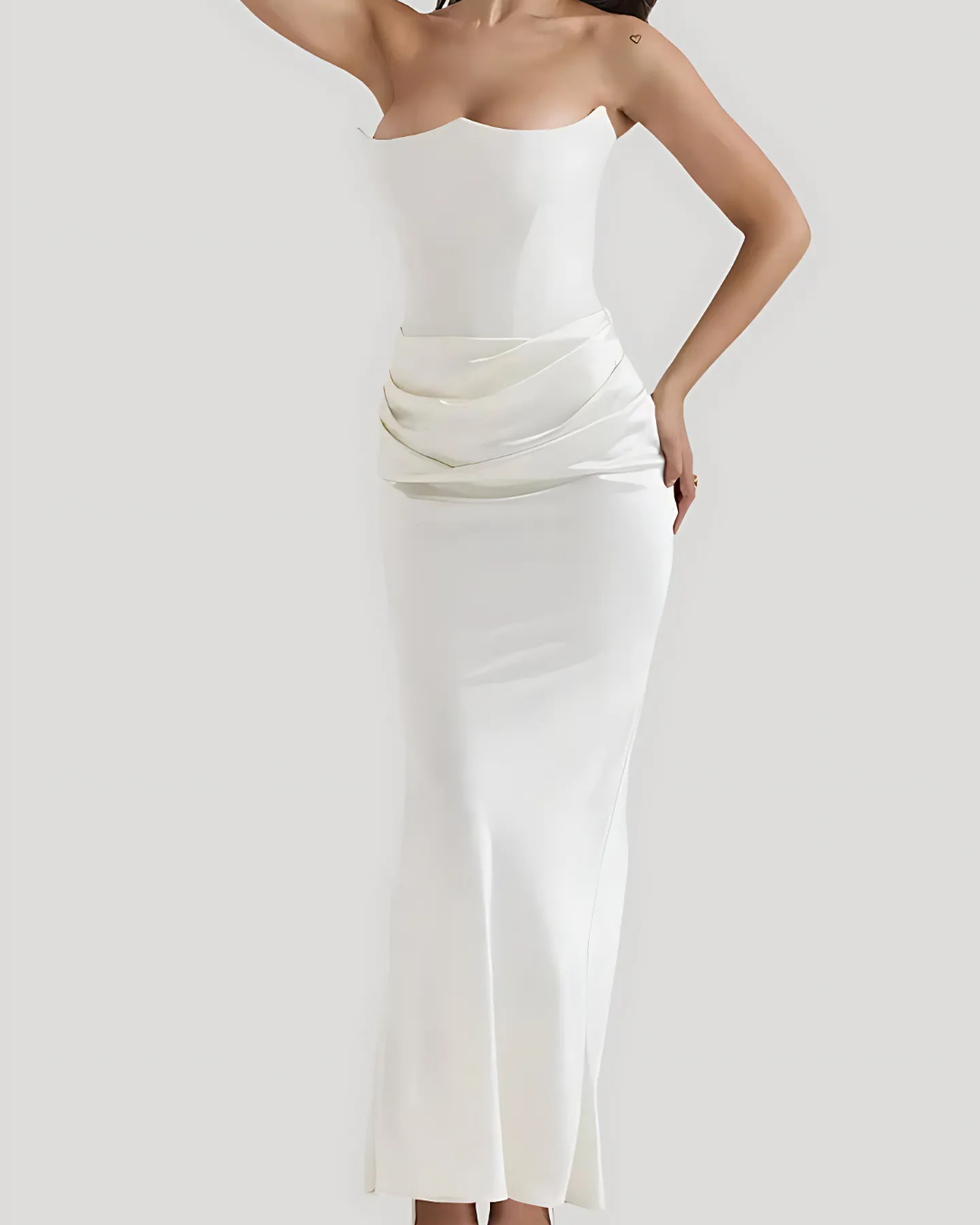 Doris | Drapiertes Maxikleid für Hochzeitsgäste Damen