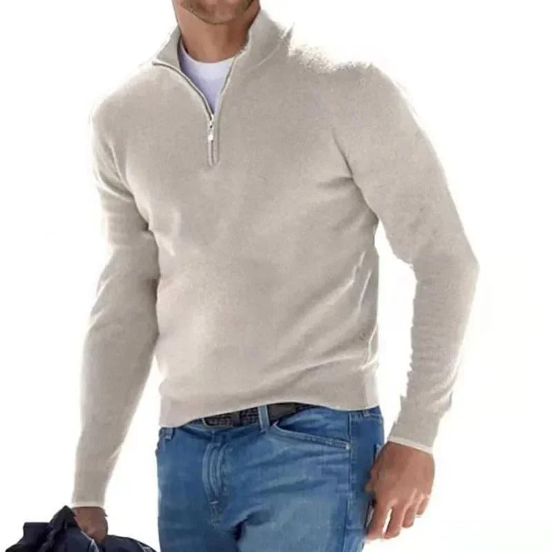 Markus  | Herren Pullover mit Halbreißverschluss und Stehkragen