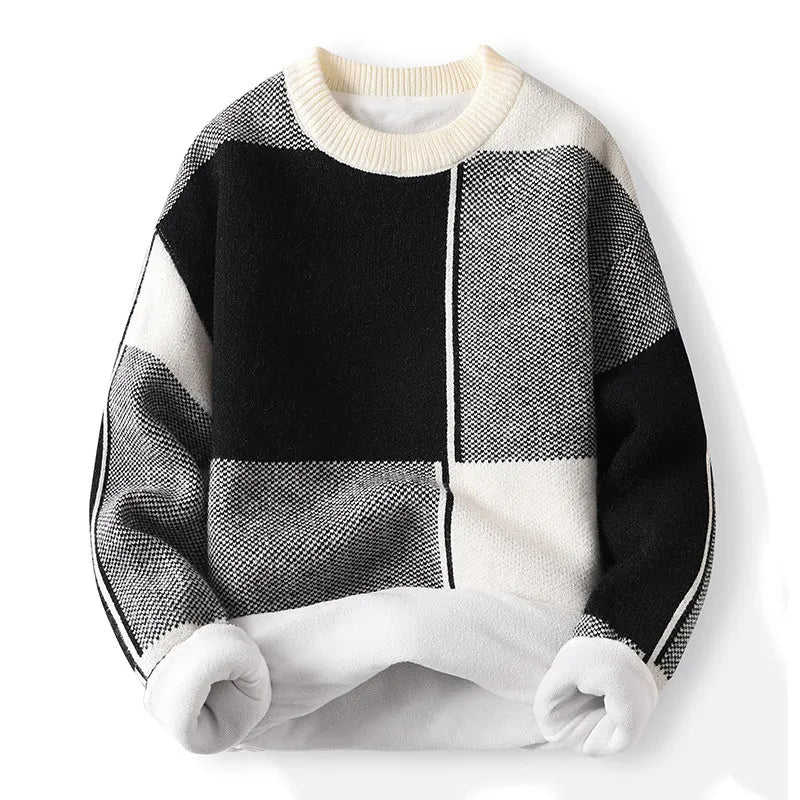 David | Herren Frühlings Colorblock Rundhals Pullover