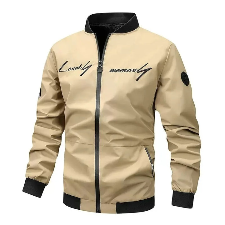 Simon | Herren Bomber Jacket Lässige Polyester Collegejacke Mit Baseball-Kragen