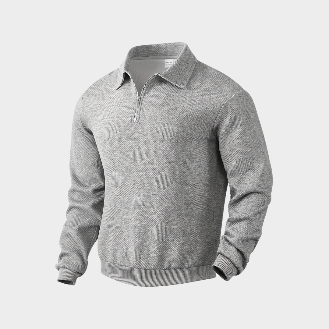 Alexander | Herren Pullover mit halbem Reißverschluss Freizeitshirt