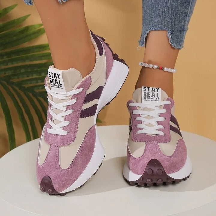 Annika | Damen Retro Platform Chunky Sneakers mit Schnürung