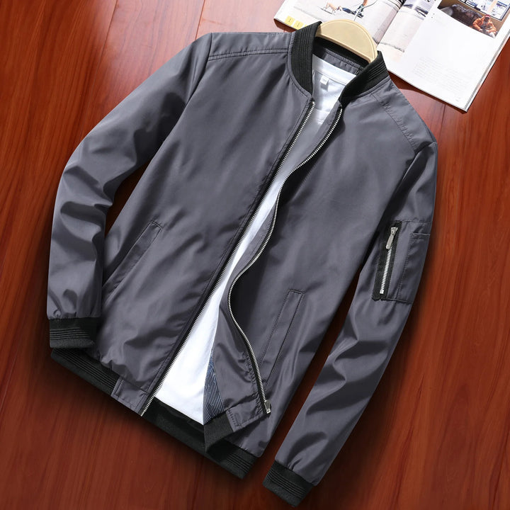 Niklas | Herren Klassische Bomber Jacket Übergangsjacke mit Rippbündchen