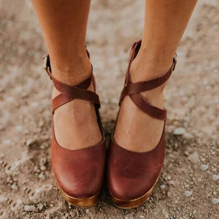 Julia | Damen Elegante Geschlossene Zehen Wedge High Heels