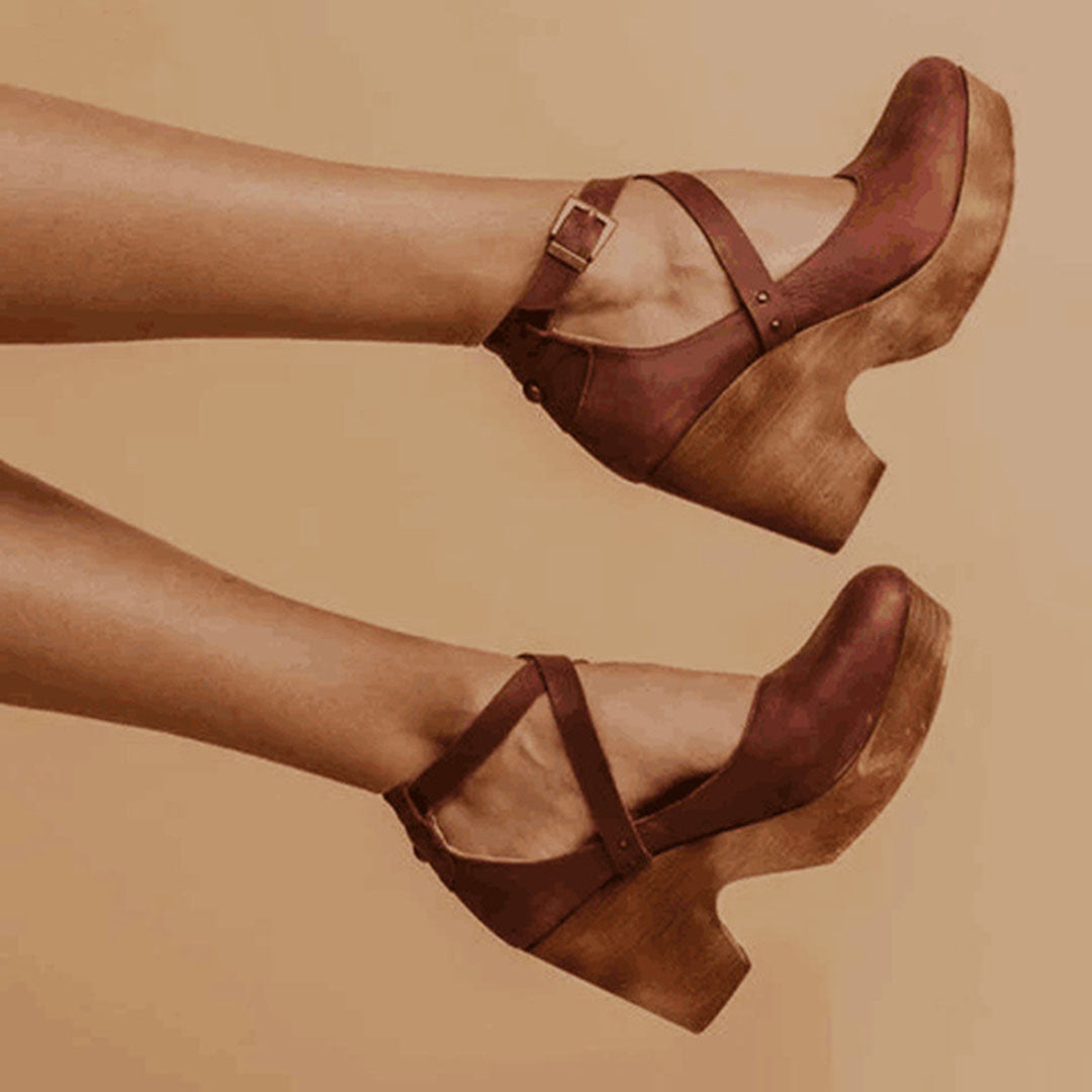 Julia | Damen Elegante Geschlossene Zehen Wedge High Heels