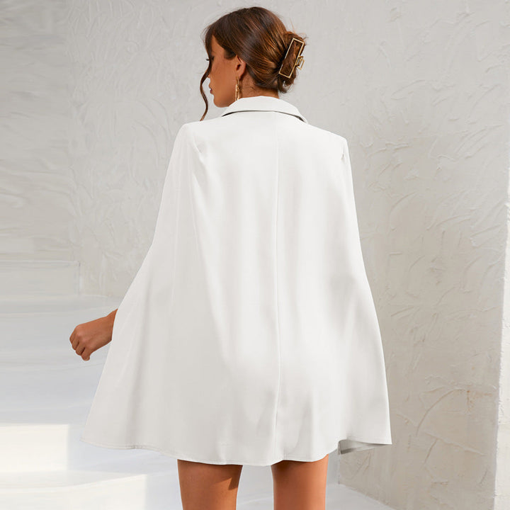 Ursula | Damen Cape-Blazer-Minikleid mit Goldknöpfen