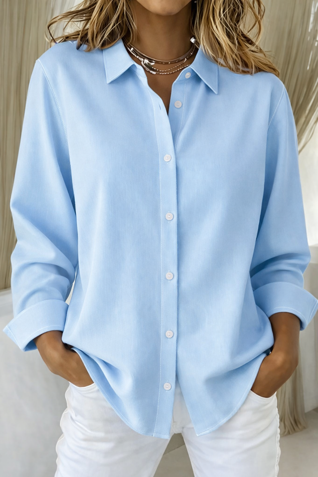 Karin | Damen Minimalistische Statement Bluse