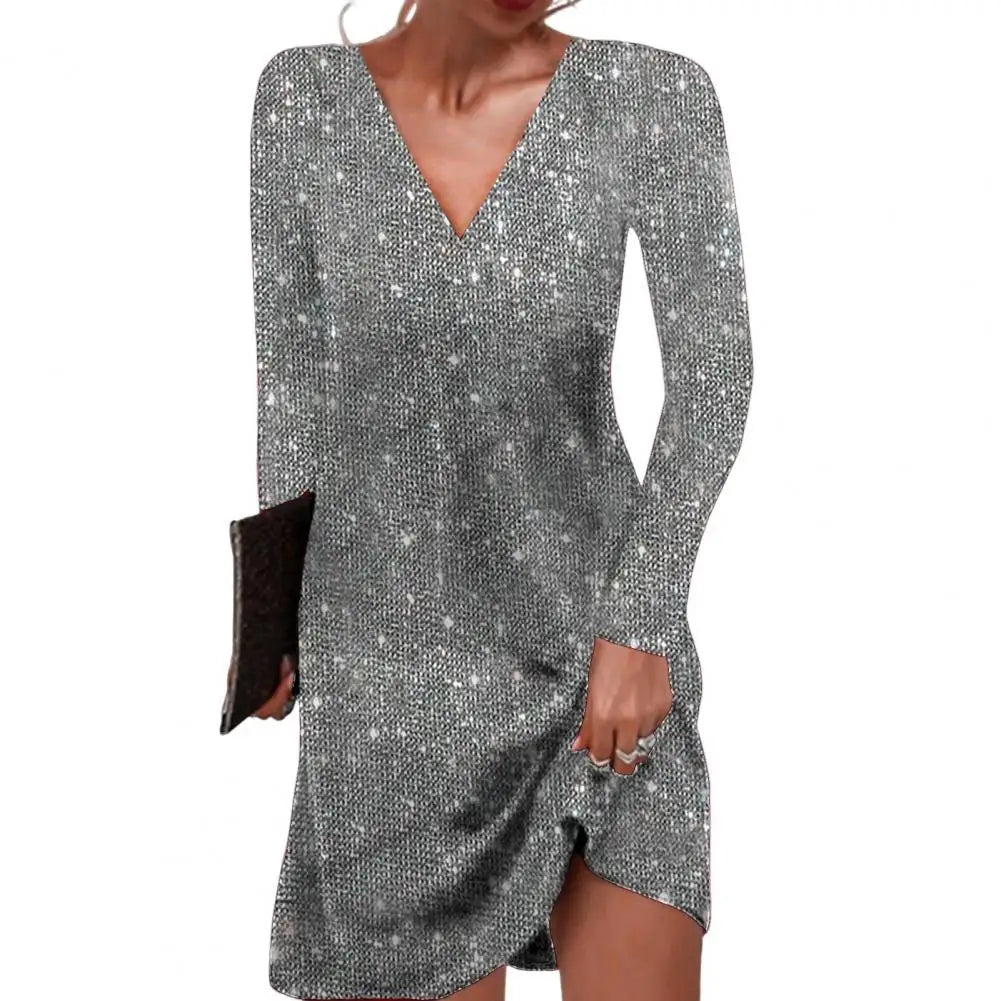 Jessica | Damen Elegantes Wickelkleid mit V-Ausschnitt