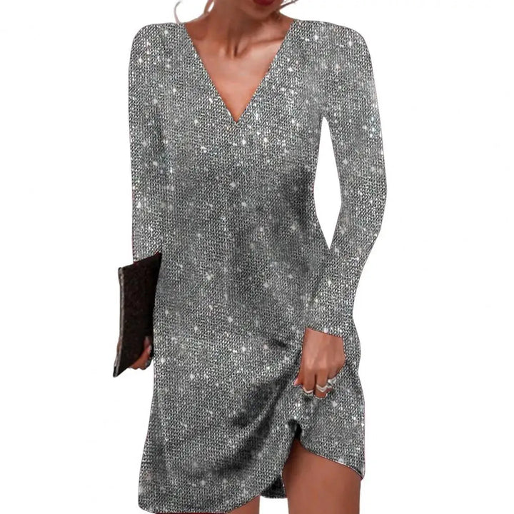 Jessica | Damen Elegantes Wickelkleid mit V-Ausschnitt