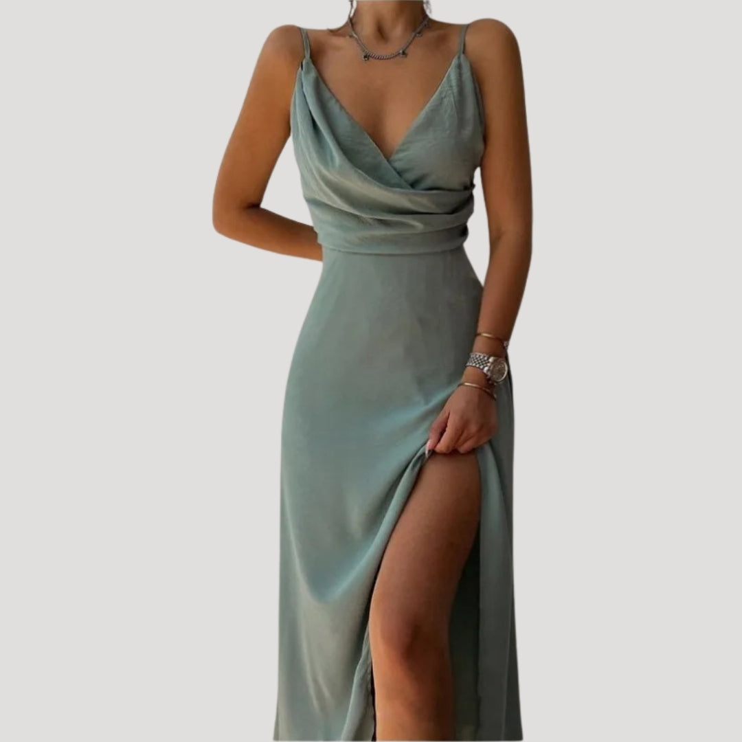 Nadine | Damen Maxi Kleid mit Schlitz für Hochzeitsgäste