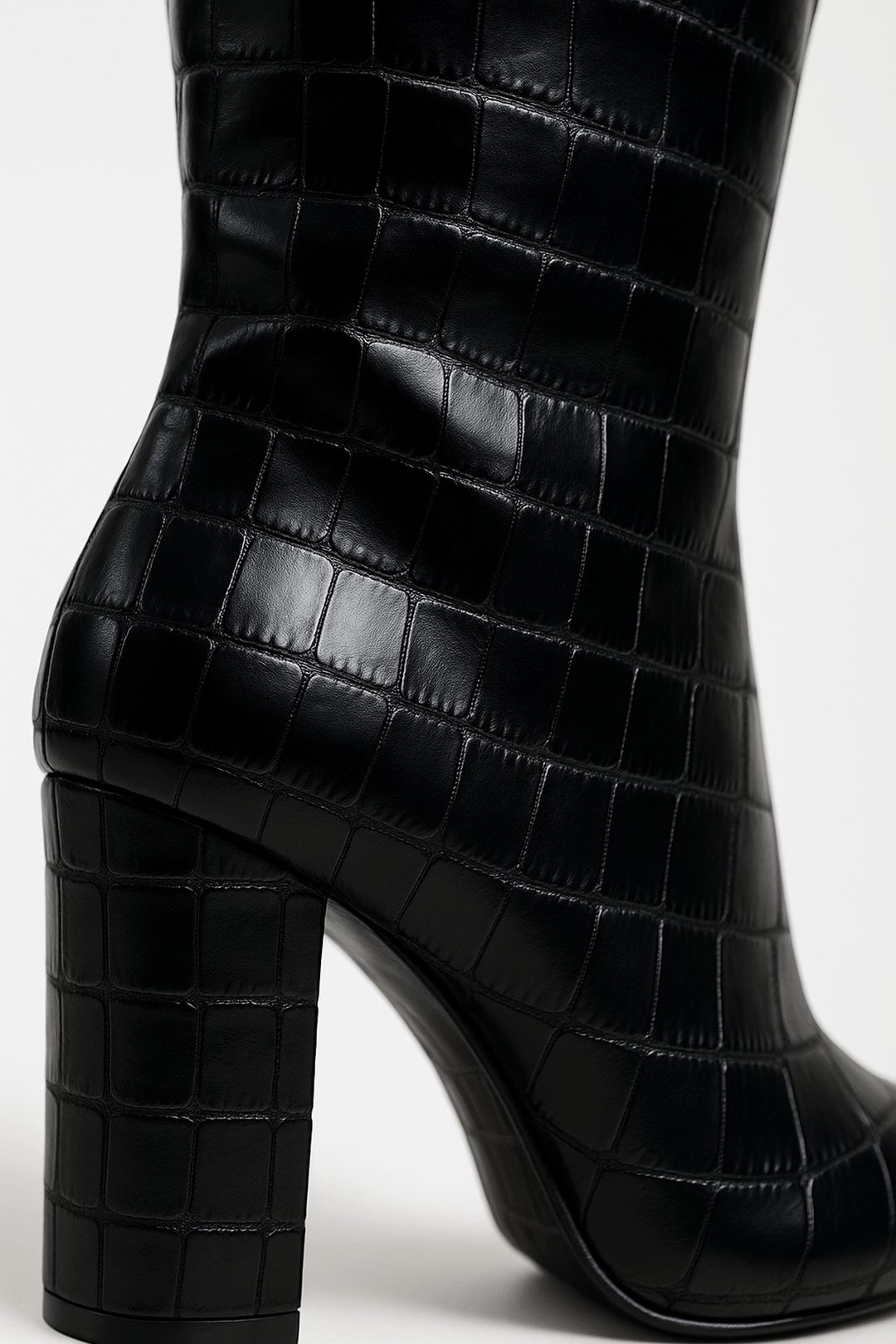 Franziska | Damen Stiefel mit Kroko-Muster und quadratischem Absatz