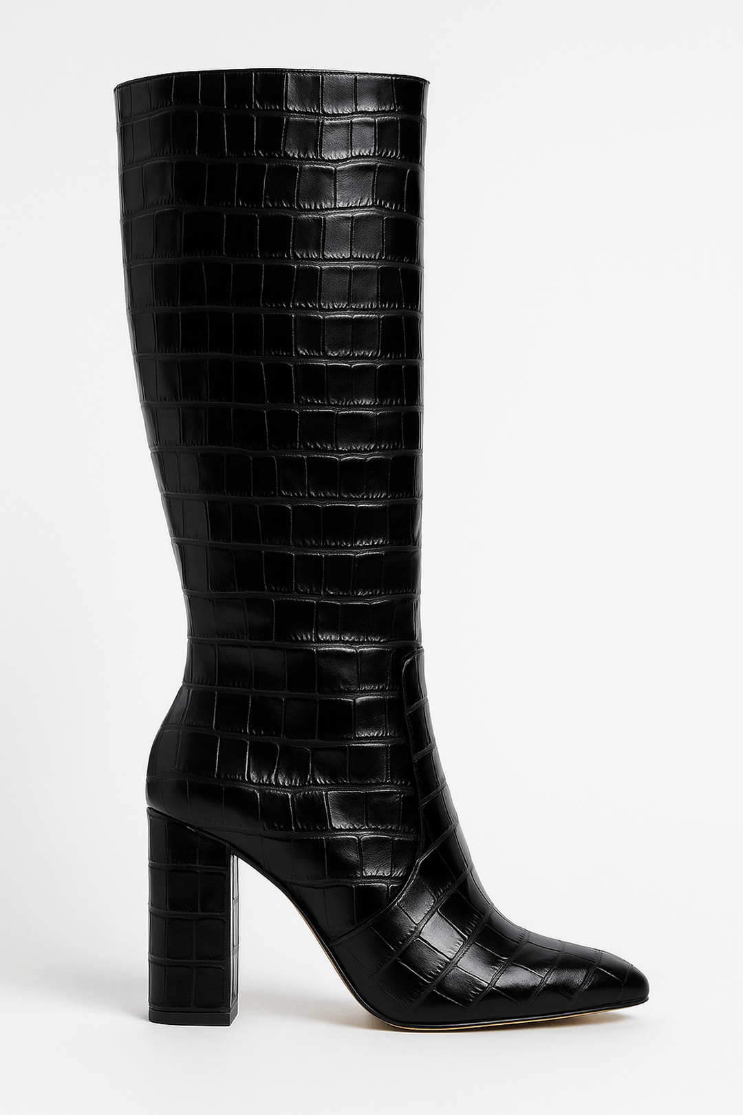 Franziska | Damen Stiefel mit Kroko-Muster und quadratischem Absatz