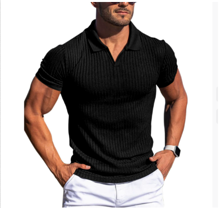 Udo | Herren Gerippt Schmale Passform Polo-Shirt