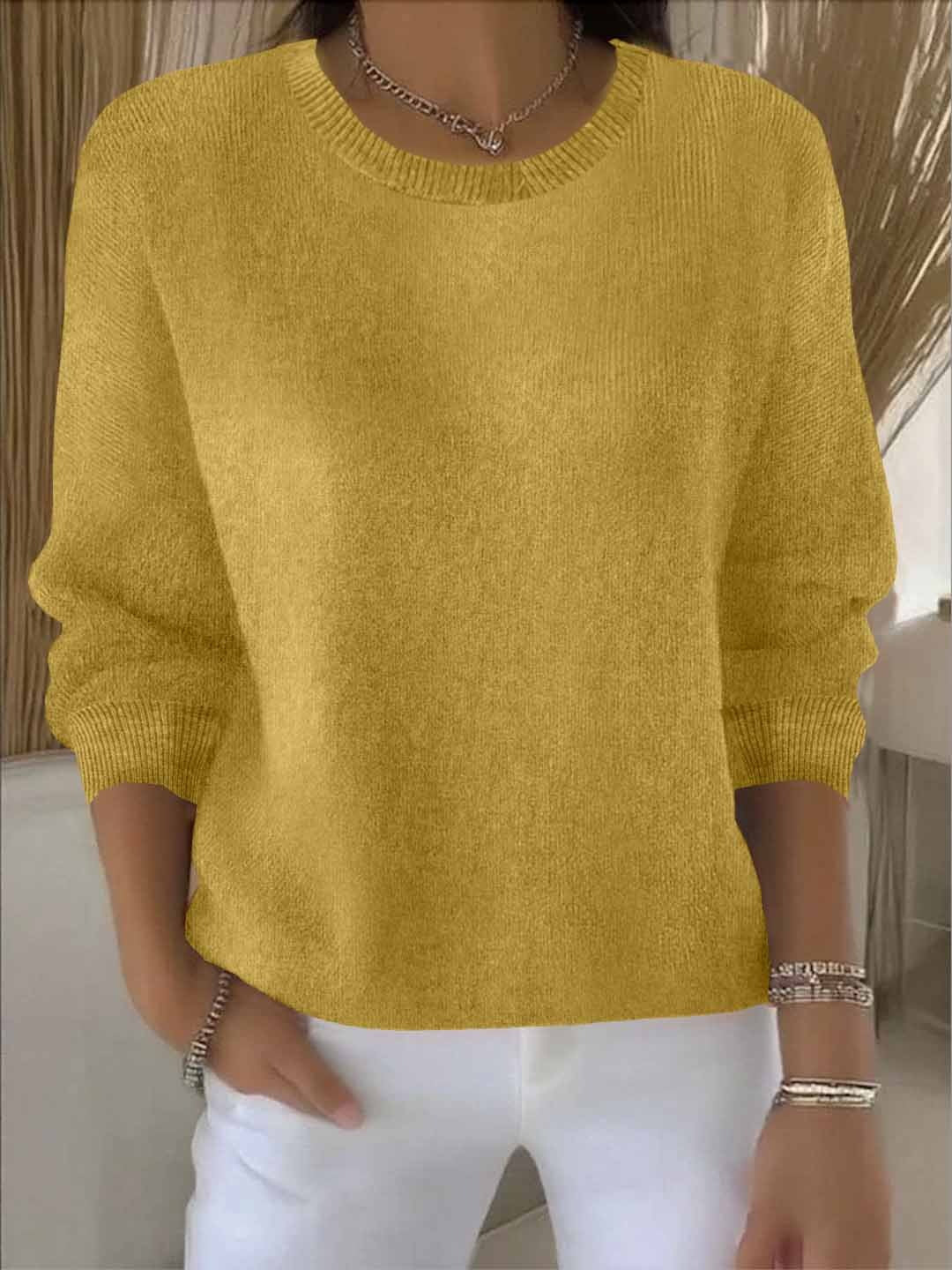 Claudia | Damen Alltagstauglicher Winter-Strickpullover