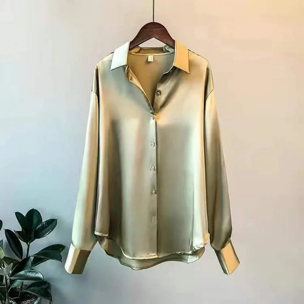 Emilia | Damen Seidenbluse mit Knopfleiste für Stil