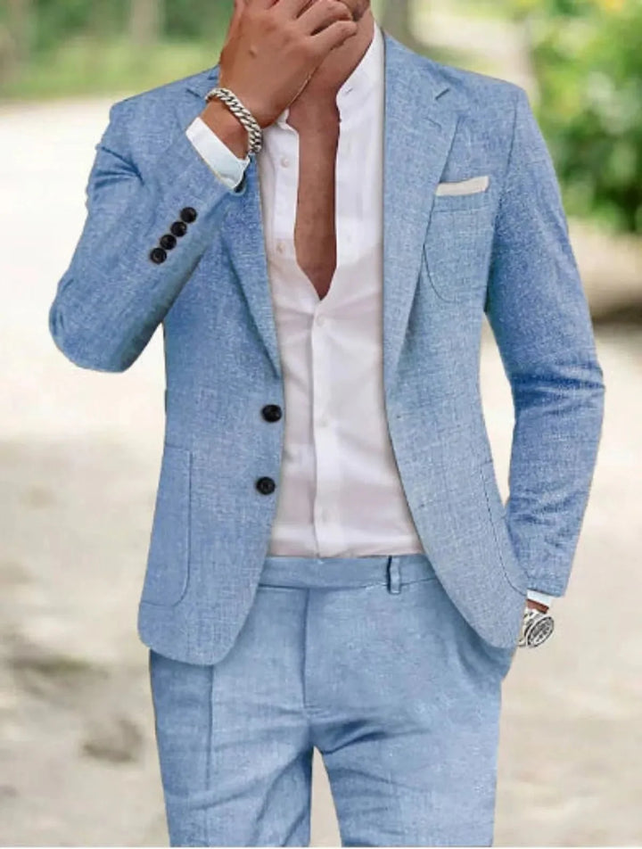 Bruno | Herren Klassischer Zweiknopf-Hochzeitsanzug-Set
