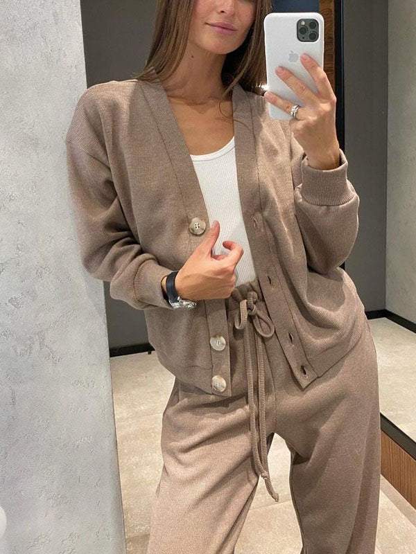 Yvonne | Damen Dreiteiliges Hosen-Set mit lockerem Schnitt