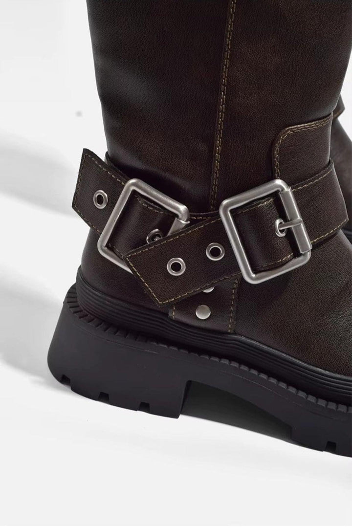 Greta | Damen Robuste Biker-Reitstiefel