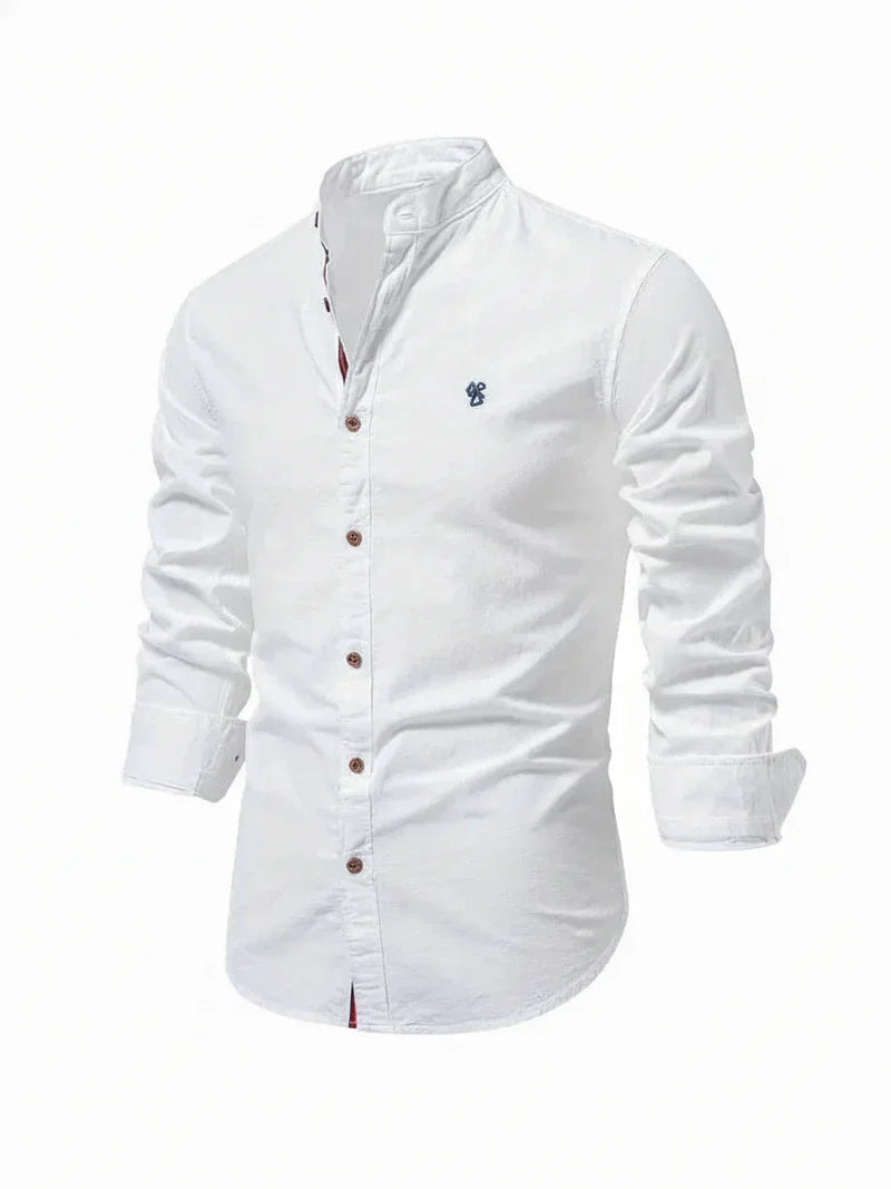 Yannick | Herren Stehkragen Knopfleiste Freizeit Shirt