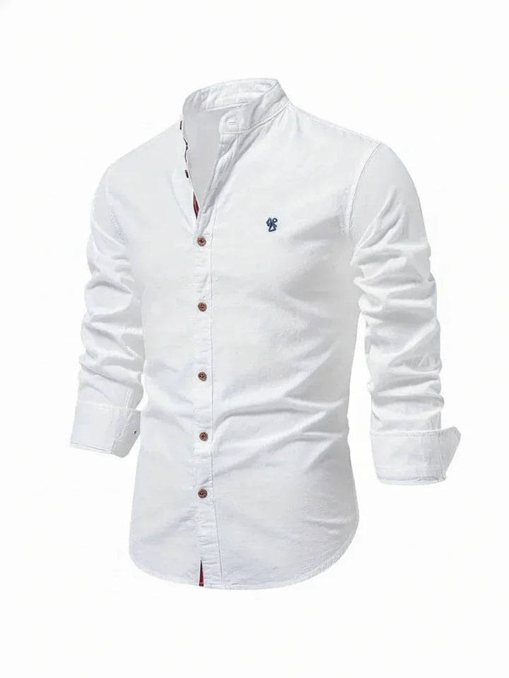 Yannick | Herren Stehkragen Knopfleiste Freizeit Shirt