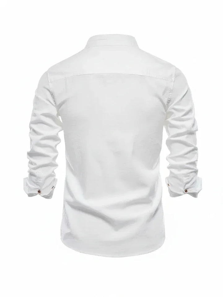 Yannick | Herren Stehkragen Knopfleiste Freizeit Shirt