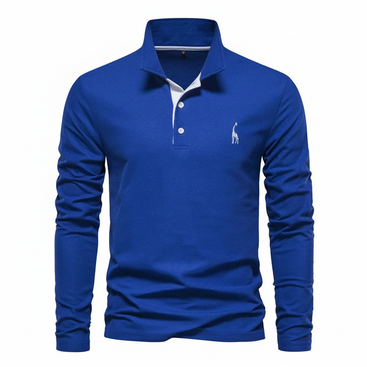 Emil | Herren Kontrast-Knopfleiste Langarm Polo-Shirt