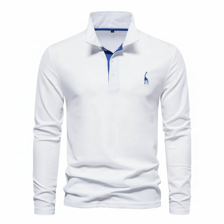 Emil | Herren Kontrast-Knopfleiste Langarm Polo-Shirt