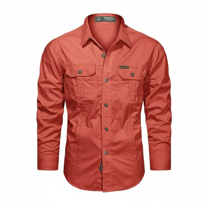 Jens | Herren Doppel Tasche Knopfleisten Utility Shirt