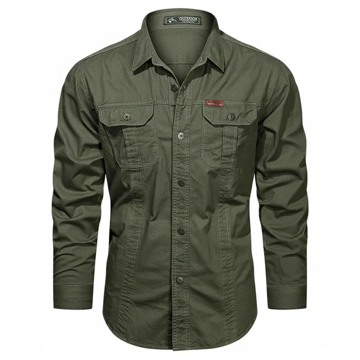 Jens | Herren Doppel Tasche Knopfleisten Utility Shirt