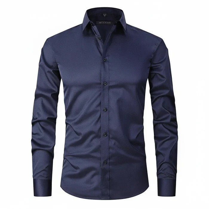 Joachim | Herren Minimal Knopfleisten Langarm Shirt