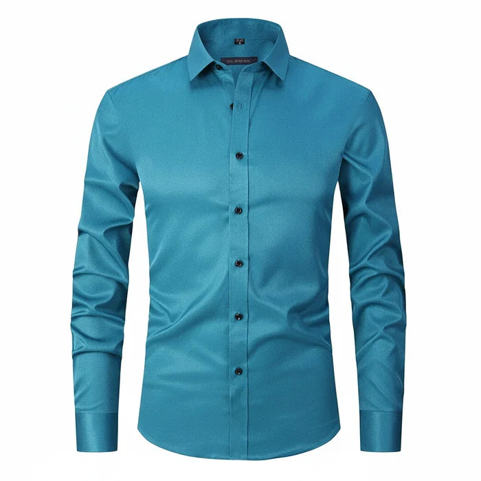 Joachim | Herren Minimal Knopfleisten Langarm Shirt
