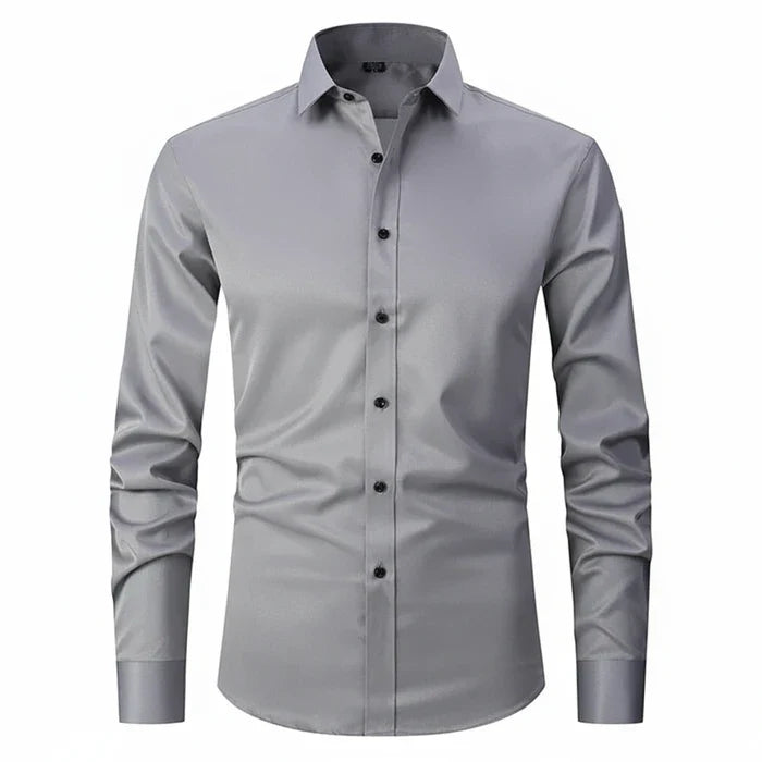 Joachim | Herren Minimal Knopfleisten Langarm Shirt