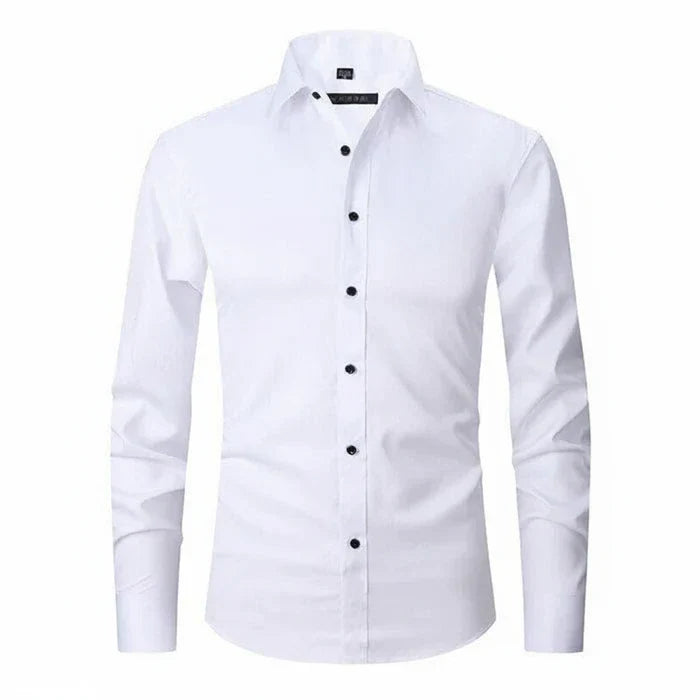 Joachim | Herren Minimal Knopfleisten Langarm Shirt