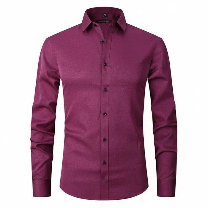 Joachim | Herren Minimal Knopfleisten Langarm Shirt