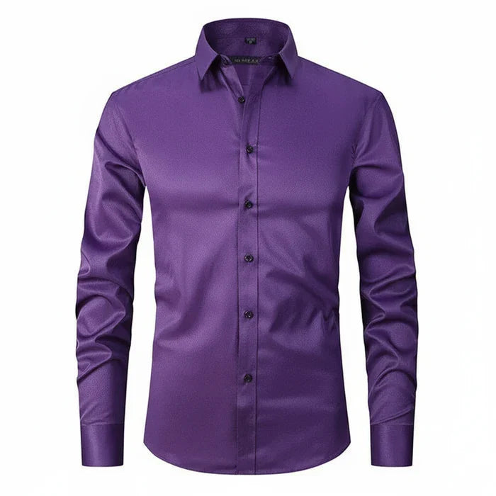 Joachim | Herren Minimal Knopfleisten Langarm Shirt