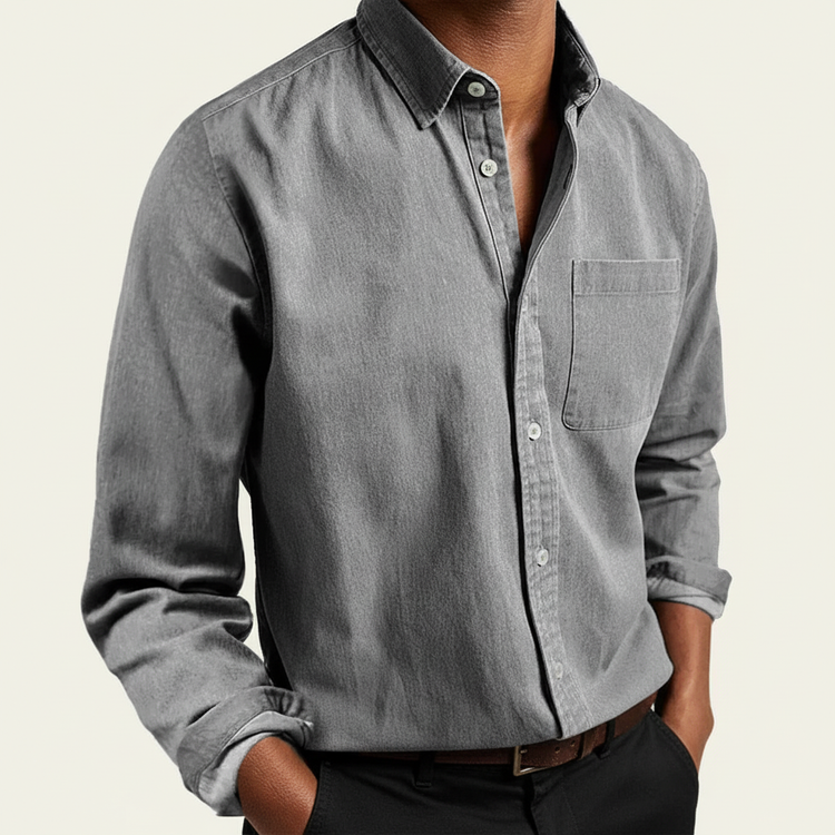 Gunnar | Herren Klassisches Knopf-Vorderseite Taschenhemd