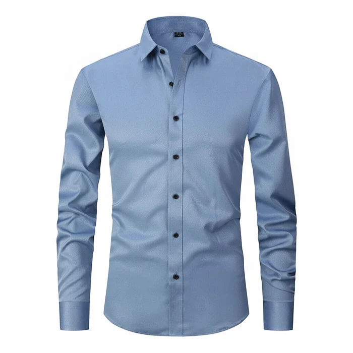 Joachim | Herren Minimal Knopfleisten Langarm Shirt