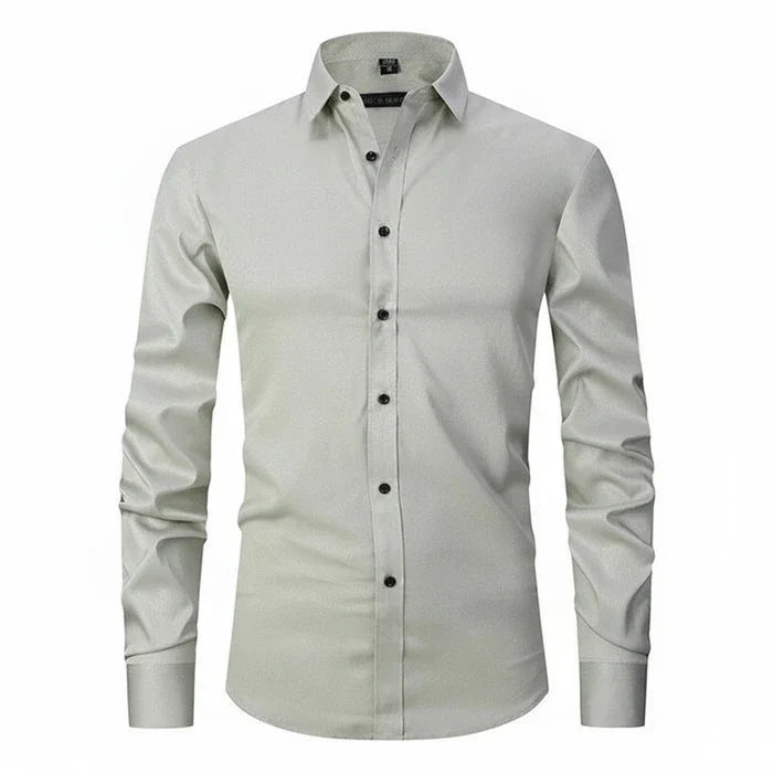 Joachim | Herren Minimal Knopfleisten Langarm Shirt
