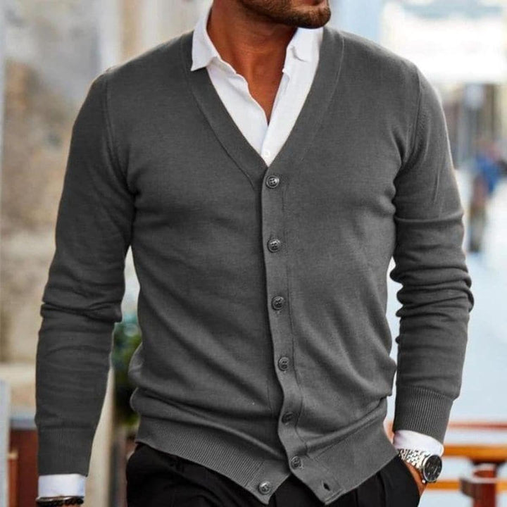 Markus | Herren Business-Casual Strickjacke mit V-Ausschnitt