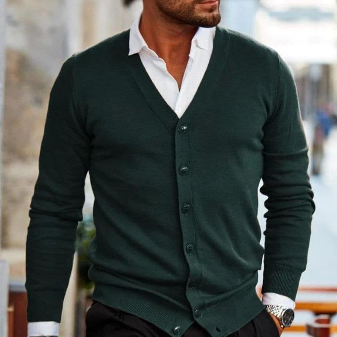 Markus | Herren Business-Casual Strickjacke mit V-Ausschnitt
