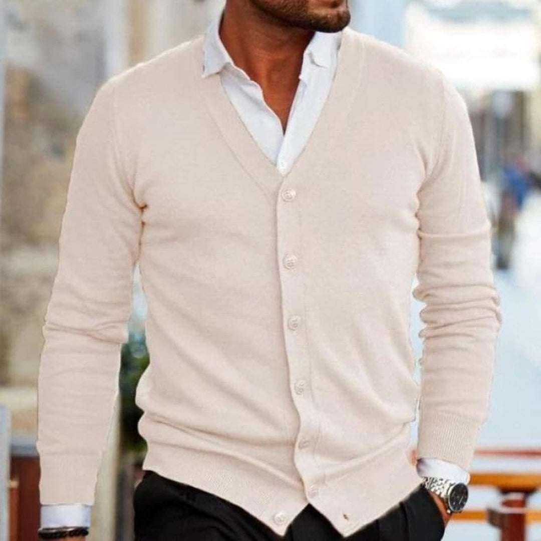 Markus | Herren Business-Casual Strickjacke mit V-Ausschnitt