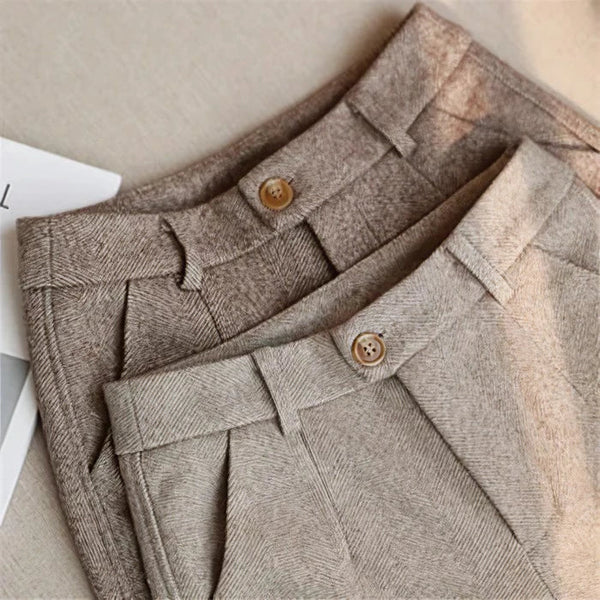 Felix | Herren Vintage Klassische Hose mit Hoher Taille und Falten