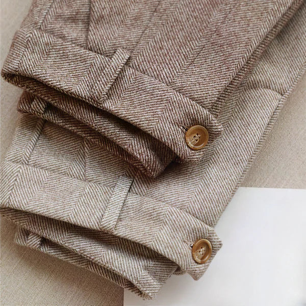 Felix | Herren Vintage Klassische Hose mit Hoher Taille und Falten