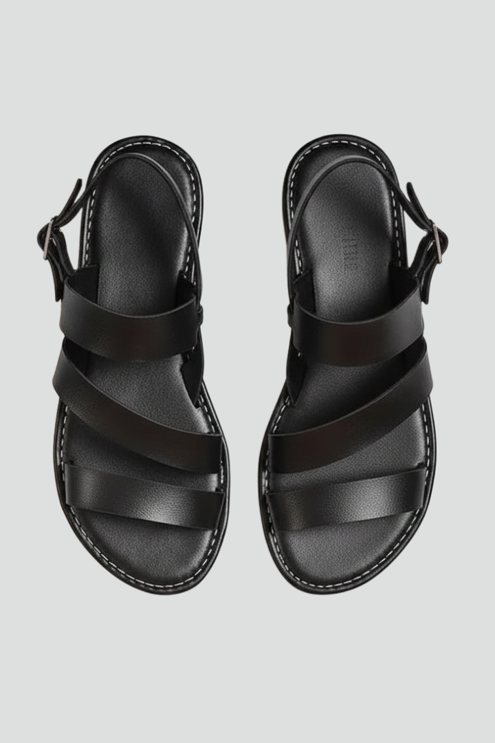 Jana | Damen flache Sandalen mit Fersenriemen