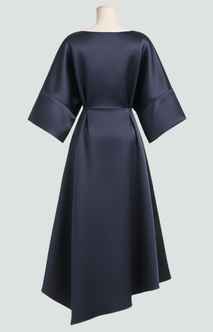 Martina | Damen Elegantes Drapiertes Maxi Kleid Mit Brosche