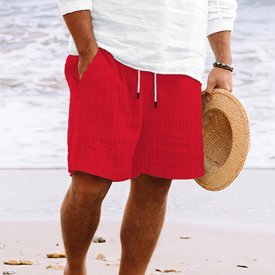 Niklas | Herren Gestreifte Kordelzug Locker sitzende Strandshorts