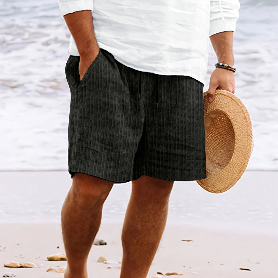 Niklas | Herren Gestreifte Kordelzug Locker sitzende Strandshorts