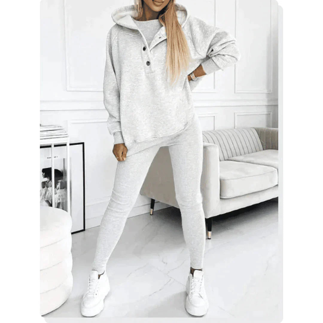 Jasmin | Damen Off-Shoulder-Sweatshirt- und Leggings-Set