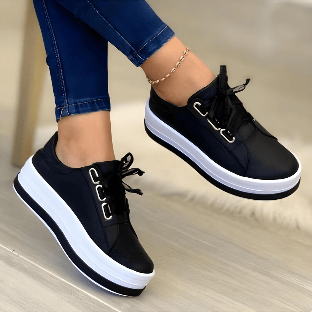 Elke | Damen Modische Freizeit-Schnürschuhe